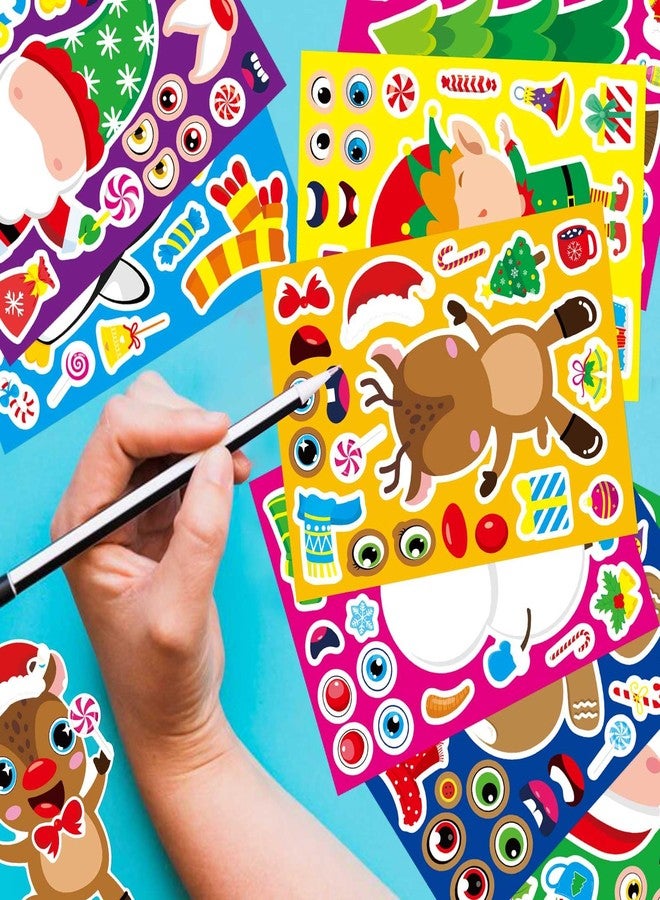 DUJAA 32 Sheets Christmas Stickers for Kids, Make Your Own Characters Mix and Match Sticker, Make a Face Stickers Winter Holiday Gift, Xmas Party Games Sticker Christmas Party Favor - Image 5